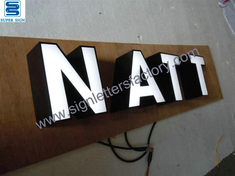 face illumination LED letters with black acrylic front